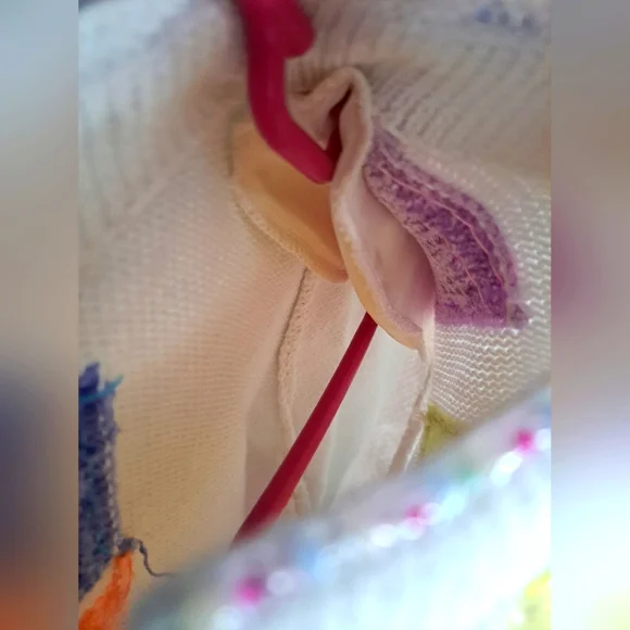 Berek By Takako Sakon 1980’s  Sequin Beaded Boho Sweater Cardigan Sz Small RARE - Picture 6 of 12